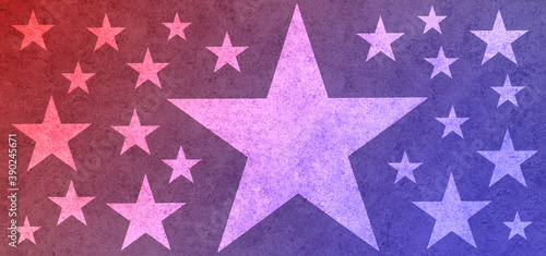 Background with the blue and red colors of the 2020 united states presidential elections with patriotic american stars. Poster, card or banner with copy space.