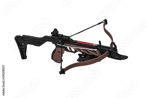 Modern crossbow isolate on a white back. Quiet weapon for hunting and sports.