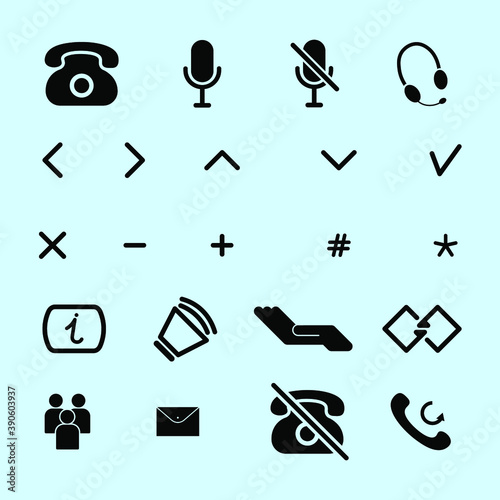 Popular set of office vector icons colorful and black and white