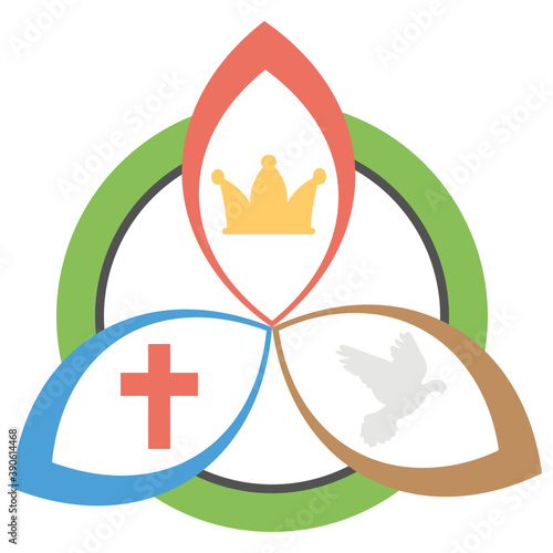  Three holy christian religious symbols showing trinity sunday celebration 