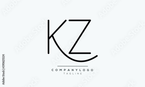 KZ initials monogram letter text alphabet logo design