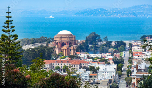 View of San Francisco's Marina District from Pacific Heights.
