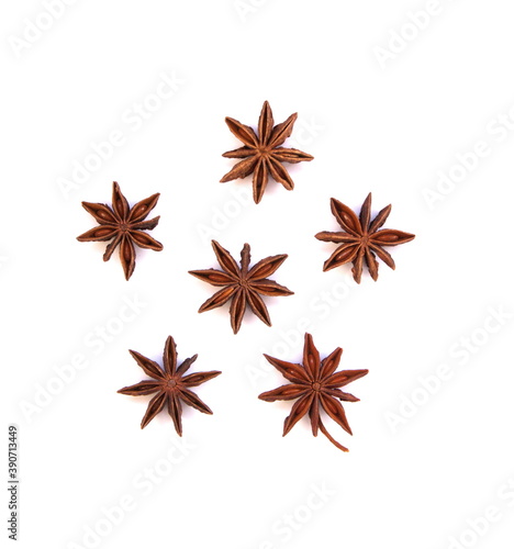 Star anise on white background