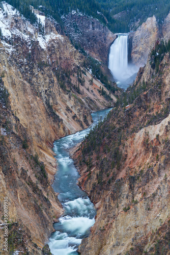 Lower Falls, Grand Canyon of the Yellowstone, Yellowstone National Park, Unesco World Heritage Site, Wyoming, Usa, America