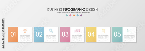 Concept of a business infographic with 5 options. Vector