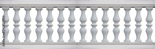 Old classic concrete italian balustrade - seamless pattern concept image on white backgroud for easy selection useful for renderings