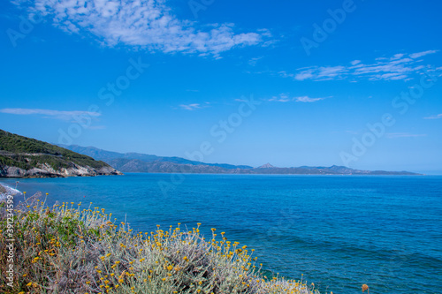 peaceful seascape of Mediterranean sea in Corsica