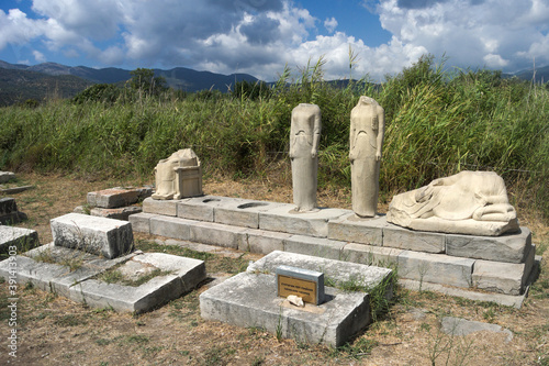 Beautiful Samos Island Greece. Archaeological site of the Goddess Hera.