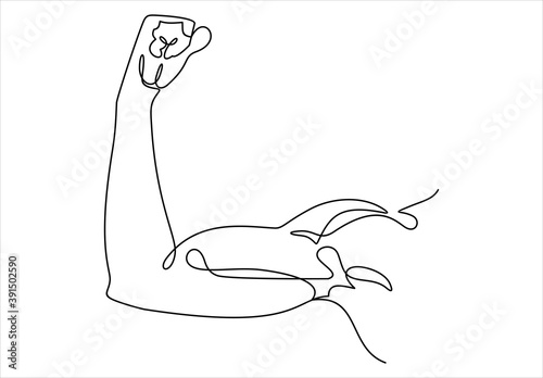  shows bicep continuous one line vector drawing.