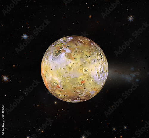 Io, satellite of Jupiter. Elements of this image furnished by NASA's Scientific Visualization Studio.