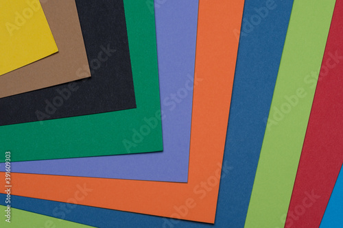 Multicolored bristol paper stack. Back to school concept