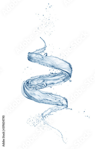 vortex water splash isolated on white background