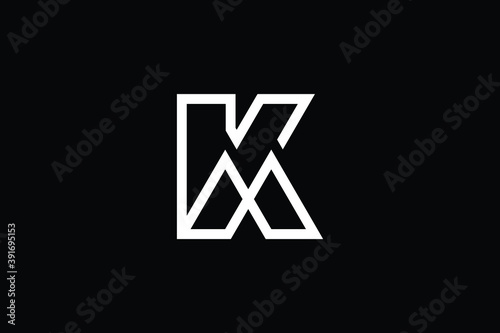 KM logo letter design on luxury background. MK logo monogram initials letter concept. KM icon logo design. MK elegant and Professional letter icon design on black background. M K MK KM