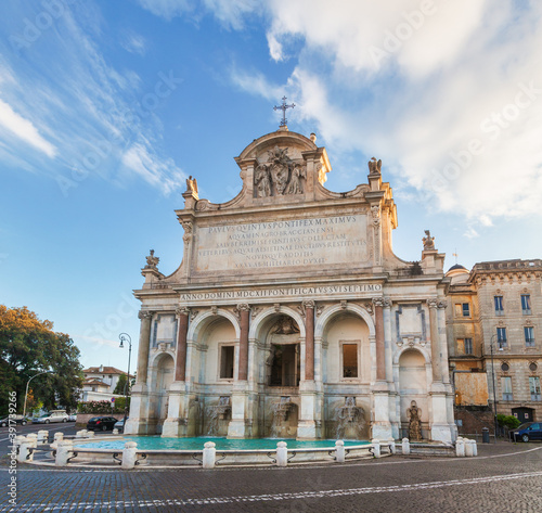 Fontana dell Acqua Paola monumental fountain in Rome Italy