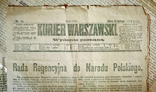 "Kurier Warszawski" (Kurjer, Kuryer) - 1918 - wielkonakładowy polski dziennik wydawany w latach 1821-1939 