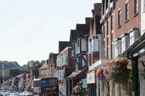 The town centre in Marlborough, Wiltshire, UK