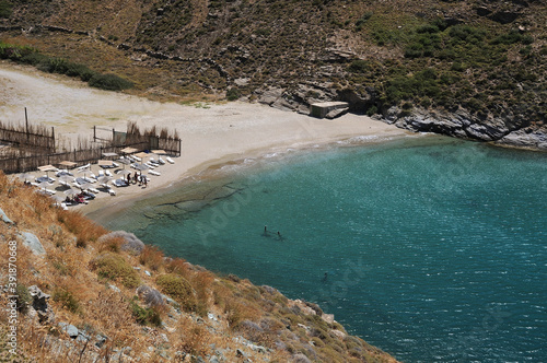 Apothikes Beach.Andros island.Cyclades, Greece.