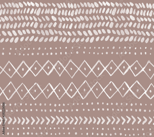 Abstract seamless pattern in hand painted style. Gray and white scandinavian background.