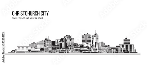 Cityscape Building Abstract shape and modern style art Vector design - Christchurch city