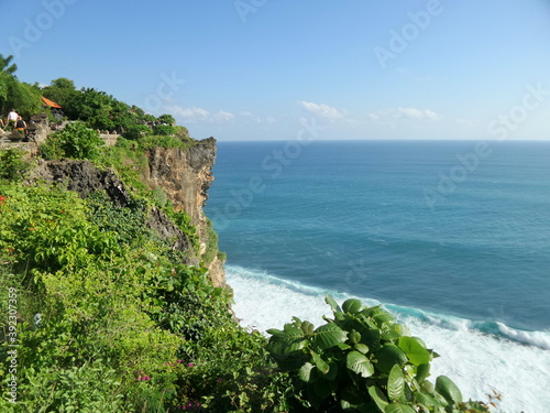 Beautiful coast view at top of mountain cliff at Bali, Indonesia