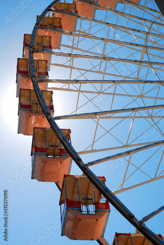 Backlighting a Ferris wheel