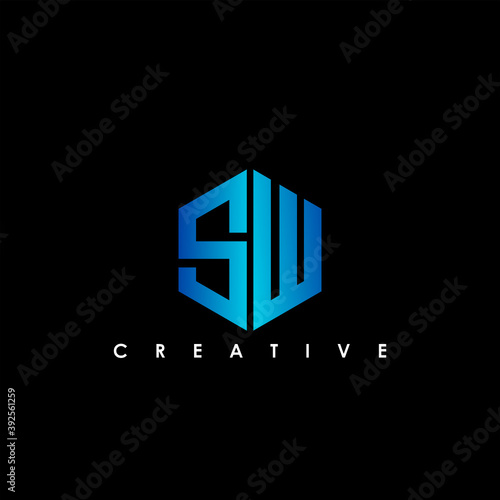 SW Letter Initial Logo Design Template Vector Illustration 