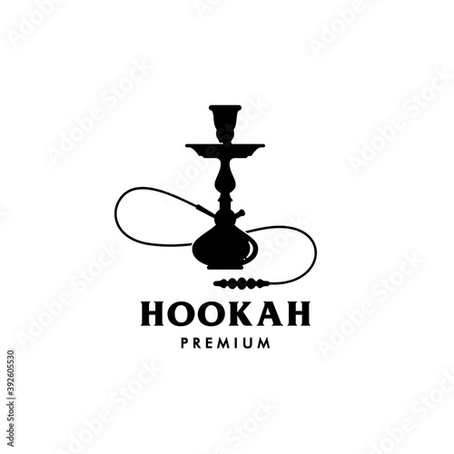 Hookah logo icon vector. Isolated hookah on white background, arabian shisha smoke clip art.