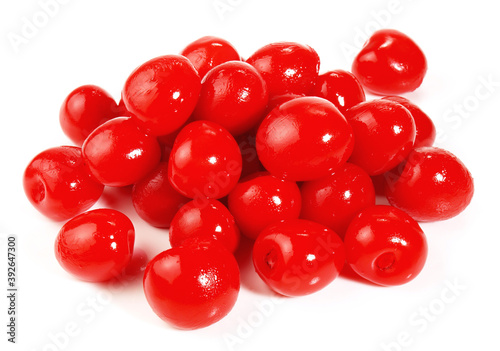 Maraschino Cherries on white Background Isolated