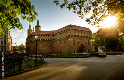 Barbican in old town of Krakow, Poland