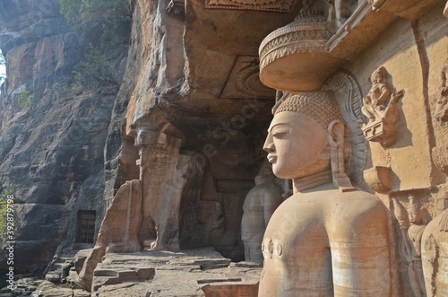 Gopachal parvat rock cut Jain monuments in gwalior,madhya pradesh