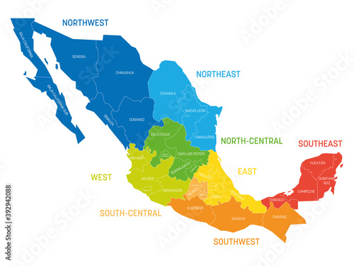 Mexico - map of states