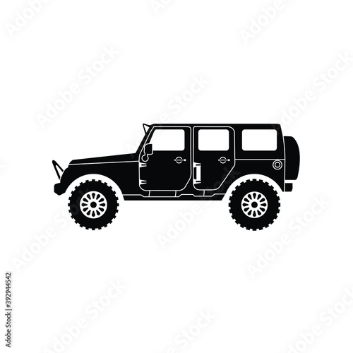 Illustration jeep car automotive silhouette logo design