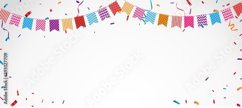 Birthday celebration banner with Colorful bunting flags