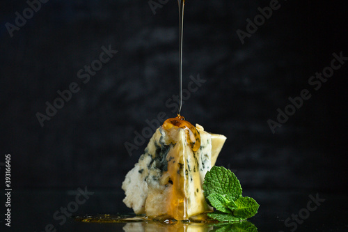 blue cheese gorgonzola or dorblu stilton dairy product made from goat sheep or cow milk roquefort, cambozola healthy ingredient snack cheese plate top view copy space for text food background 