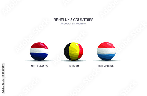 Flag Ball Vector of Benelux Countries.