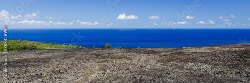 Panorama of the lava flows of Grand Brulé on Reunion Island