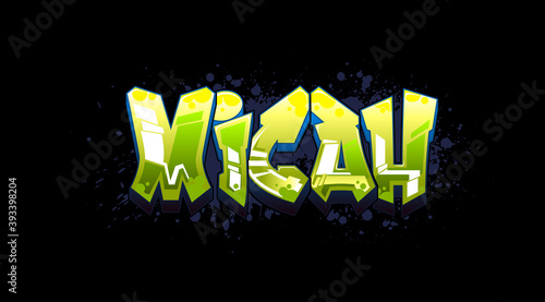 Micah. A cool Graffiti styled Name design. Legible letters for all ages. 
