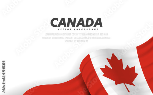 Banner with waving canadian flag. Modern illustration. National flag of Canada.