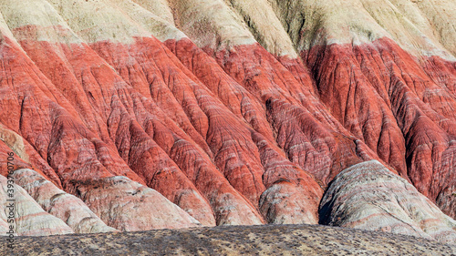 Amazingly beautiful patterns of red mountains