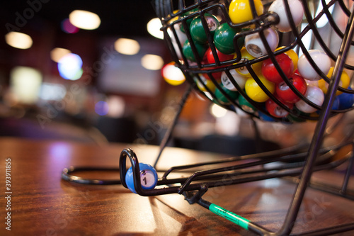 bingo game at a bar setting