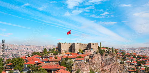 Ankara Castle with bright blue sky - Ankara, Turkey