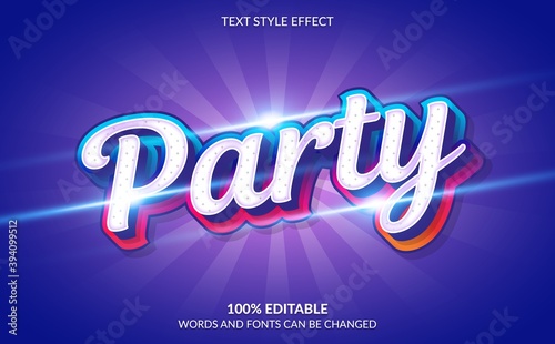 Editable Text Effect Party Text Style
