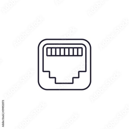 ethernet port line icon, rj45 network socket