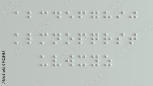 Braille Visually Impaired Writing System Symbol Formed out of White Spheres