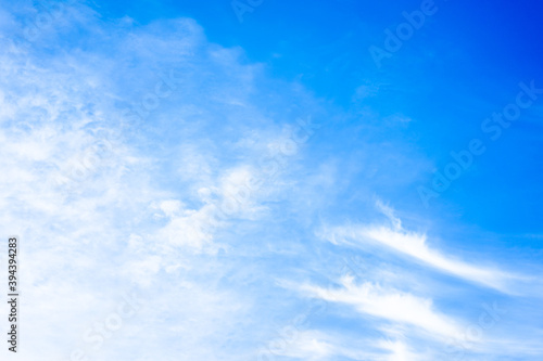White clouds on blue sky with copy space for banner or wallpaper background. freedom concept