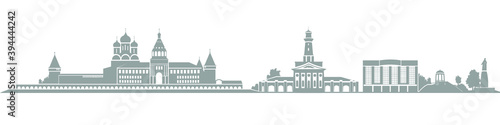 Vector silhouette of the city with sights. Kostroma