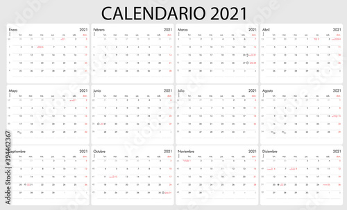 calendario 2021 España