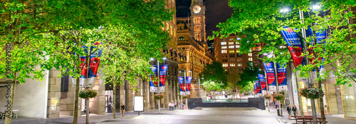 SYDNEY - NOVEMBER 6, 2015: Martin Place at night in Central Business District