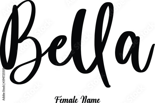 Bella-Female Name Cursive Calligraphy Phrase on White Background