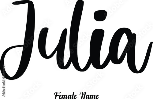 Julia-Female Name Cursive Calligraphy Phrase on White Background